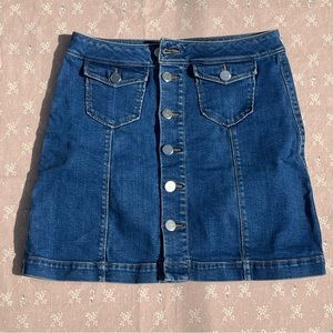 Ann Taylor LOFT Denim Button Front Shift Skirt Size 4